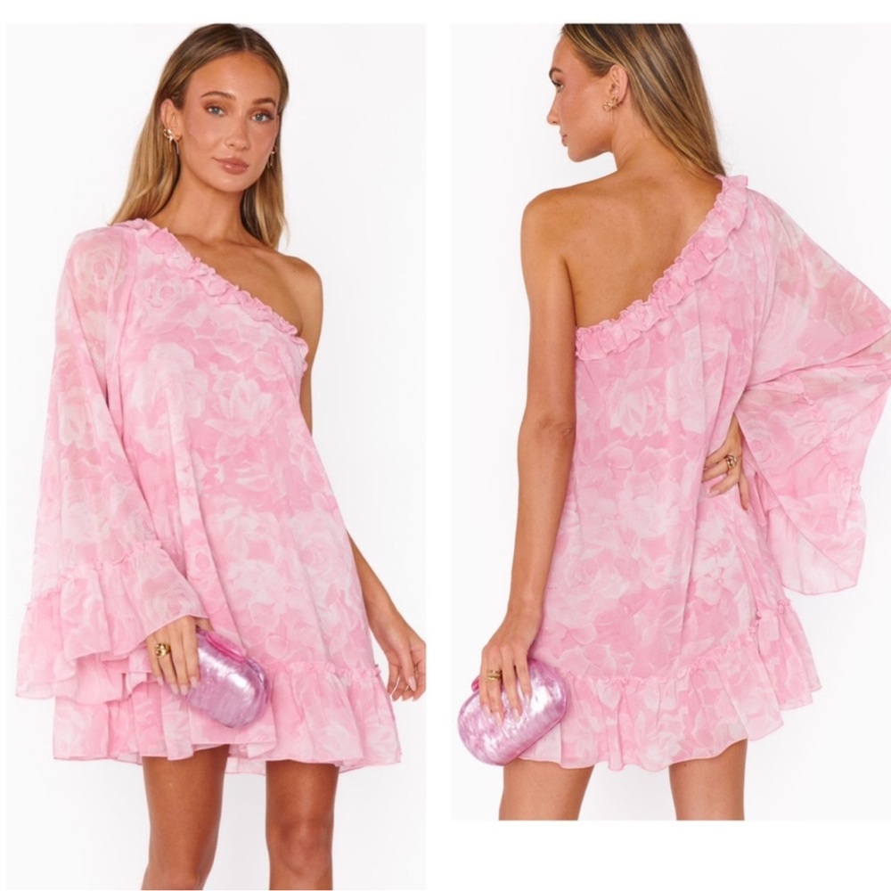 Show Me Your Mumu Pink One Shoulder Dress